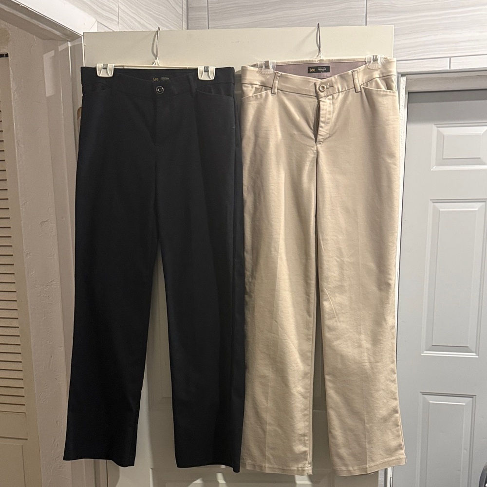 Lee Women's Classic Black and Cream Pants